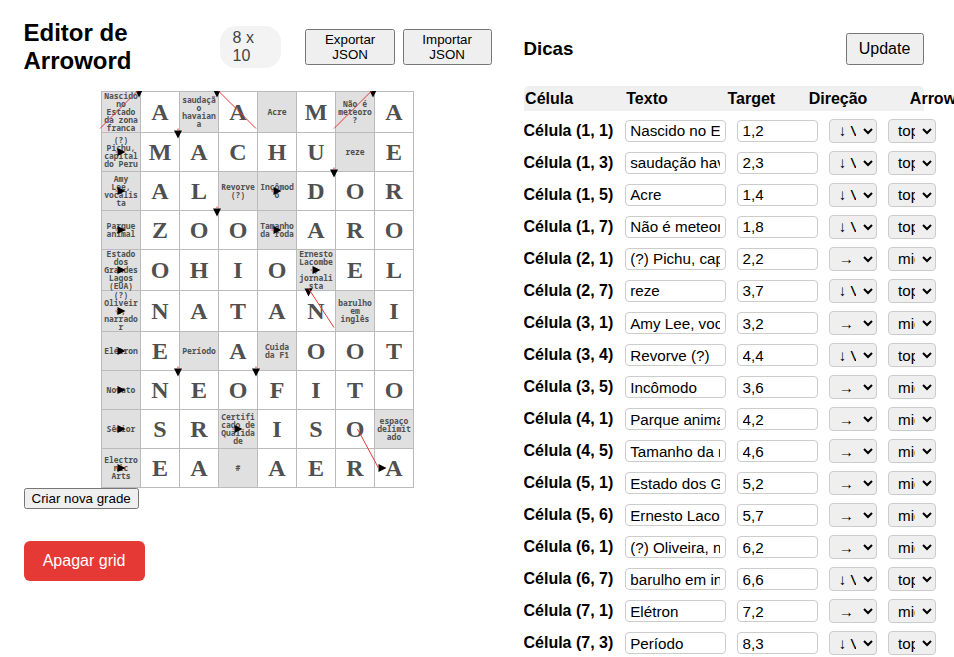 Meu editor de cruzadinhas suecas