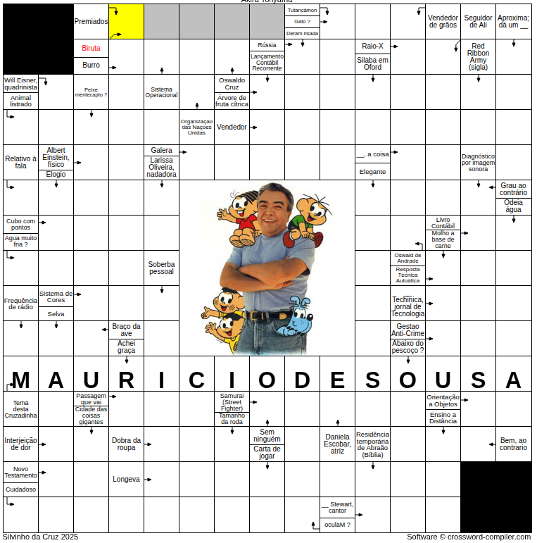 Cruzadinha sueca Maurício de Sousa